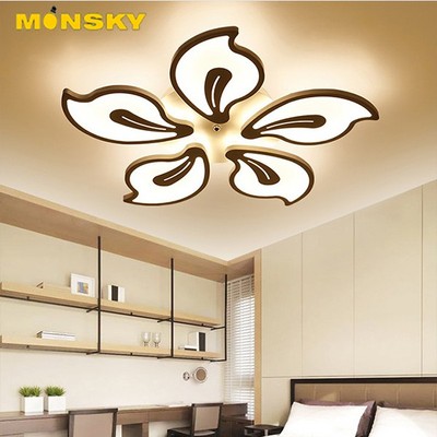 Đèn trần LED MONSKY ốp trần trang trí 5 cánh sen vàng hiện đại [ẢNH THẬT 100%