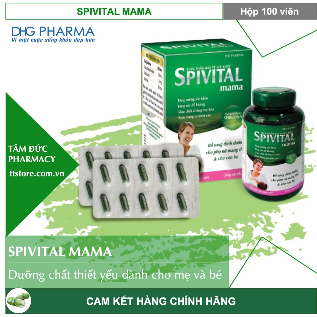 - Tảo khoáng Spirulina, bổ sung dưỡng chất cho bà bầu [Spivita, đạm thực vật]