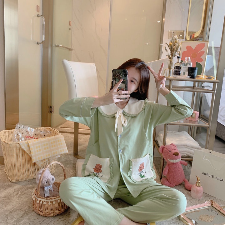 Bộ bầu - bộ sau sinh - chất liệu cotton - kiểu mới thời trang ( lá sen túi in bông hồng )