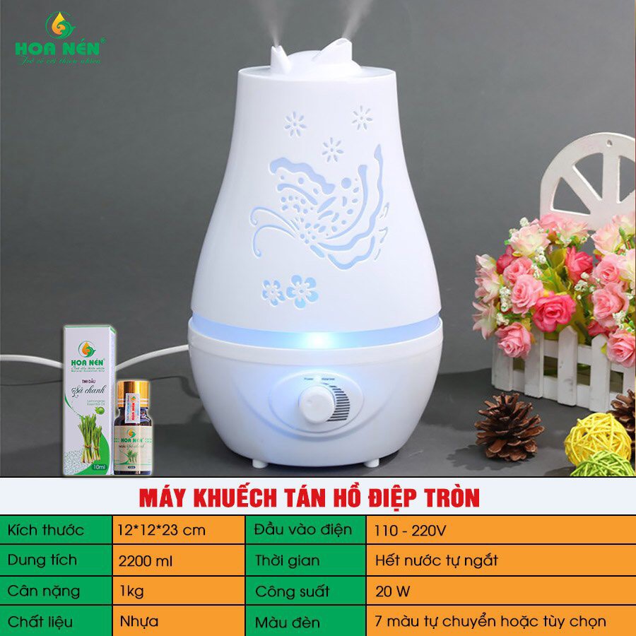 Máy Khuếch Tán Tinh Dầu Lớn Hồ Điệp 1500ml - Siêu phẩm cho phòng rộng, chống ẩm mốc, diệt khuẩn, tạo độ ẩm