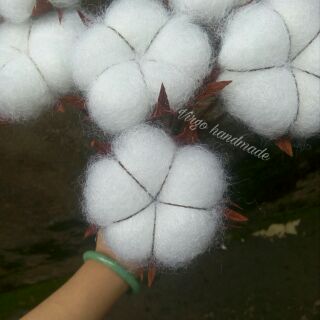 Hoa bông gòn handmade (cotton flower)