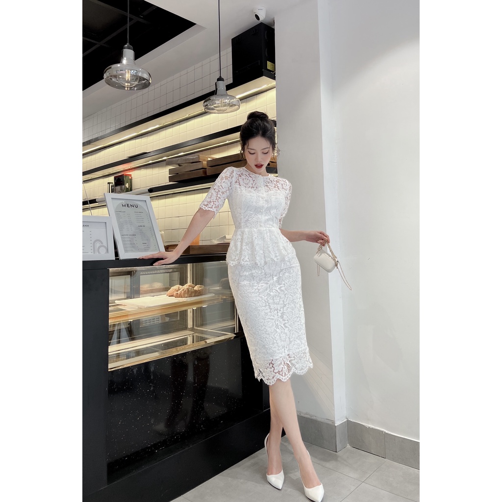 🏵️ Set váy nữ ren trắng 🏵️ set áo kèm chân váy thiết kế body ôm tôn dáng 2Fleurs