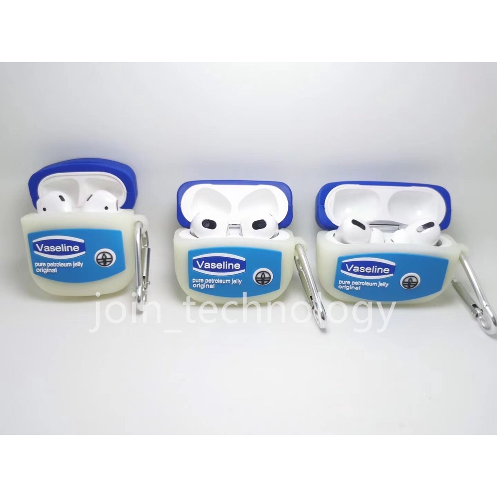 Vỏ bảo vệ hộp sạc tai nghe hình hộp Vaseline sáng tạo thích hợp cho AirPods Gen 1/2/3/pro