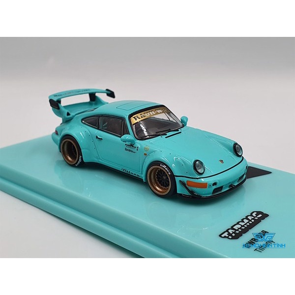 Xe Mô Hình Porsche RWB 964 Tiffany Tỉ lệ 1:64 Hãng sản xuất Tarmac Works( Xanh Min )