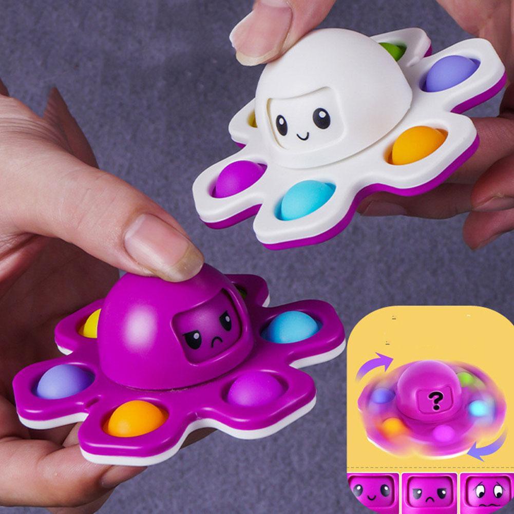 Con Quay Đồ Chơi Spinner Hình Bạch Tuộc Có Nhạc, Giúp Giảm Stress