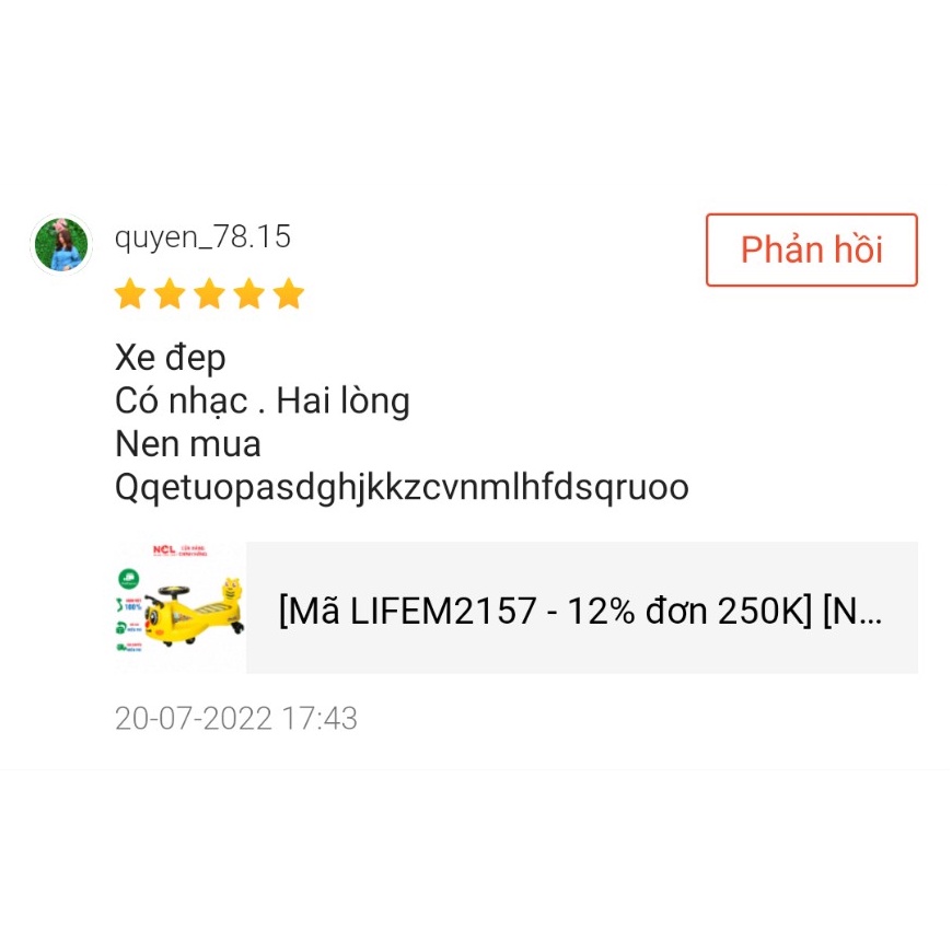Xe Lắc Trẻ Em Nhựa Chợ Lớn hình Chú Ong Con  - Size Đại Dành Cho Bé Từ 2 - 6 Tuổi