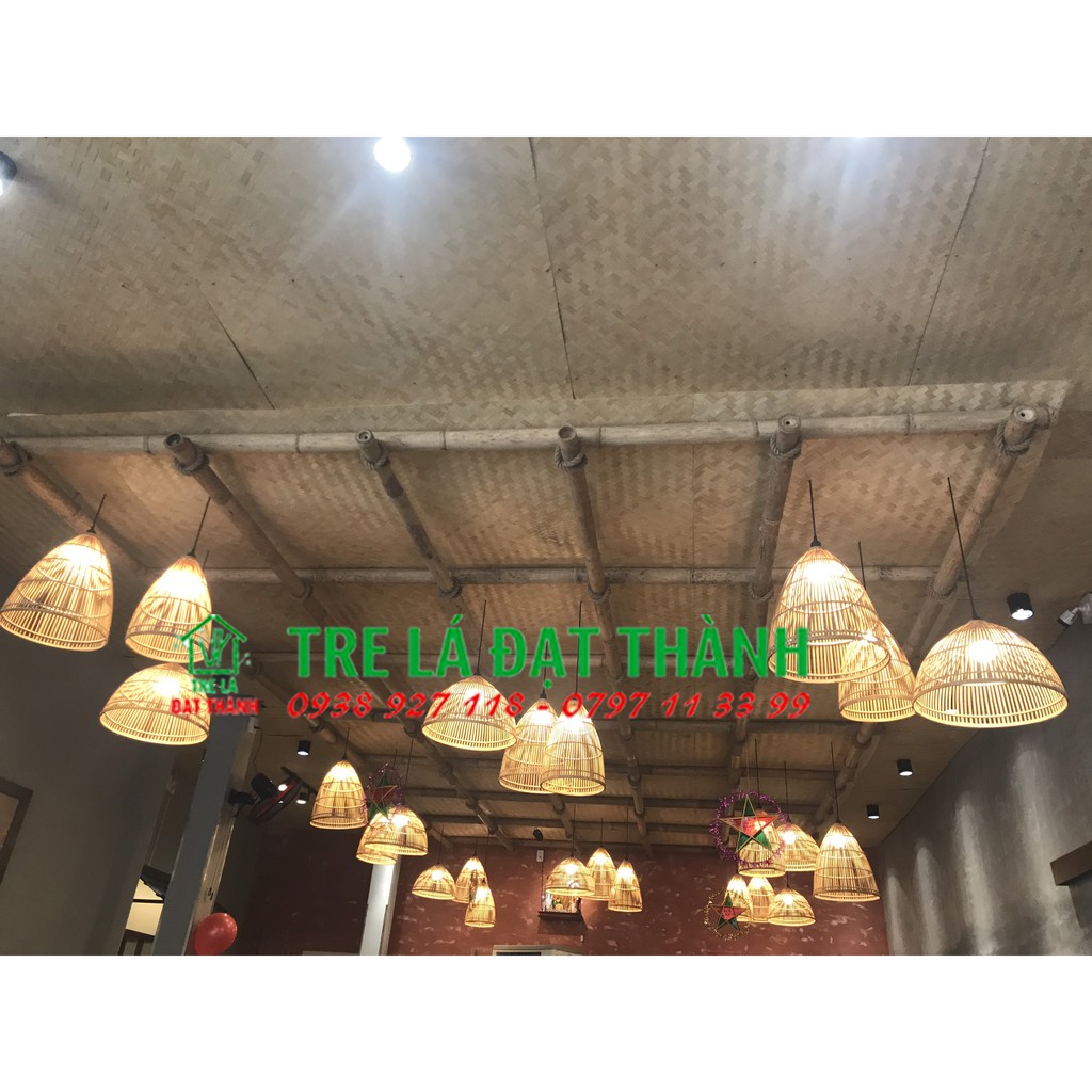 Lồng đèn tre đan trang trí, đèn tre trang trí nhà hàng khách sạn - đèn mây tre trang trí resort Đèn nơm tre