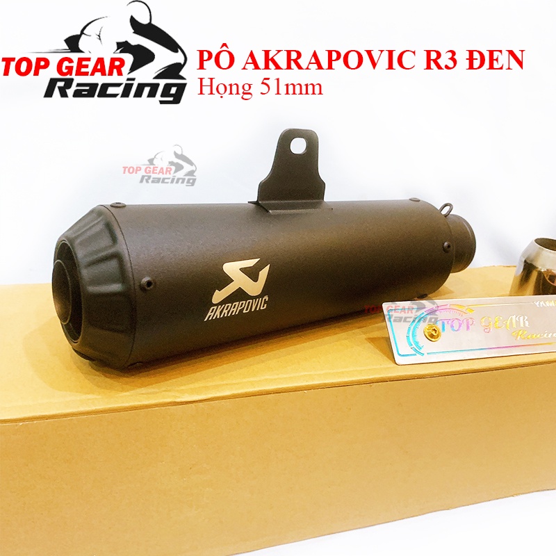 Pô AK R3 Đen Ngầu Họng 51mm Pô Akrapovic R3 Classic Retro