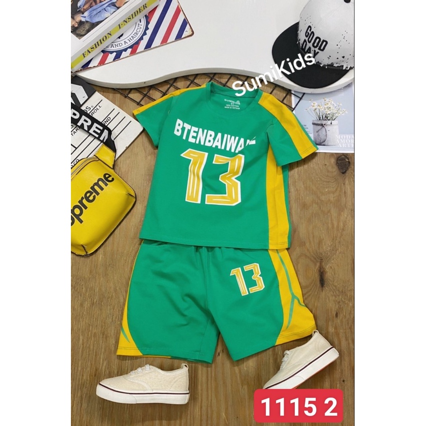 Sumikids .Bộ trai phong cách thể thao số 13 màu cam xanh10kg-55kg