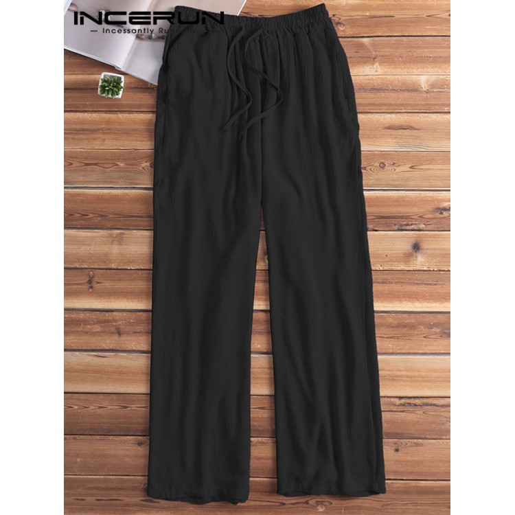 Quần Dài INCERUN Dáng Rộng Thời Trang Phong Cách Retro Cho Nam