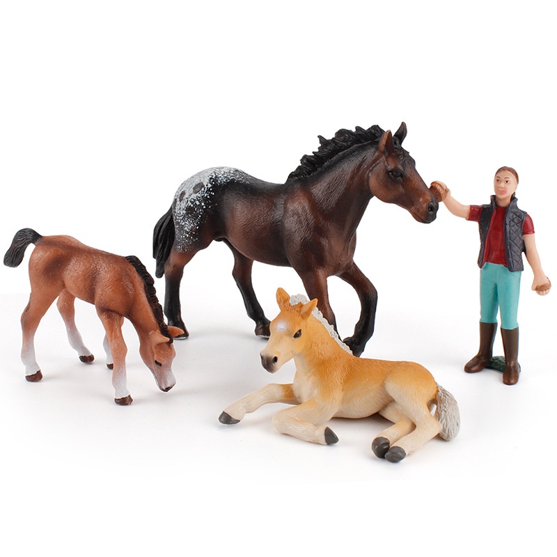 ♚Manufacturers Wholesale♚Ranch horse farm steed brush horse workers simulation set model microcosm fun farm artifact combination science education cognitive toys children's enlightenment early learning cognitive toys