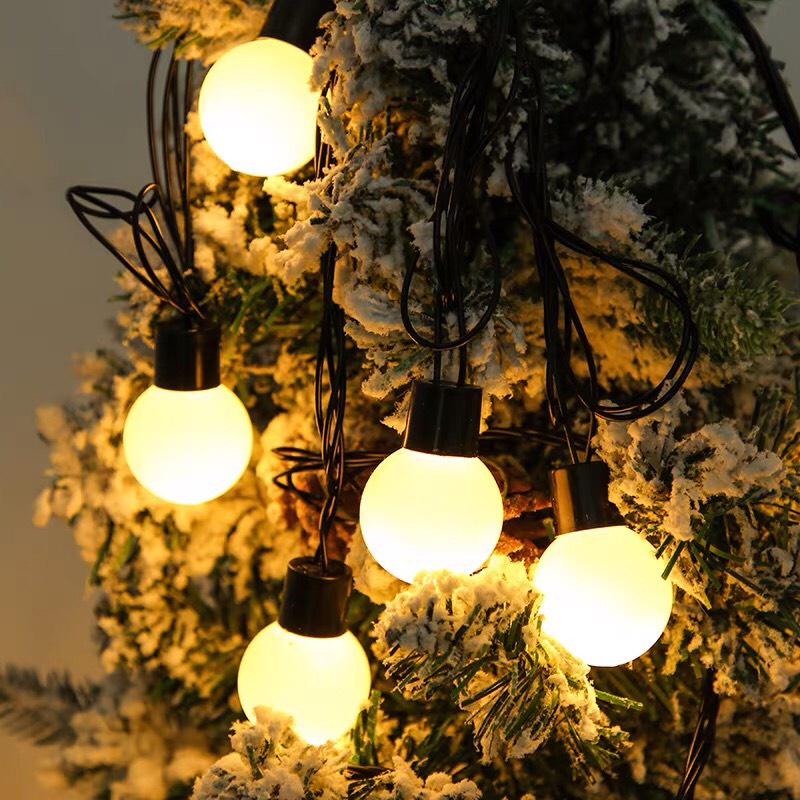 Đèn Led Trang Trí Cotton Ball 4.5m 10 Bóng, nhiều màu Có Phích Nối Dài Dây, Dây đèn led tròn nháy nhiều màu Noel