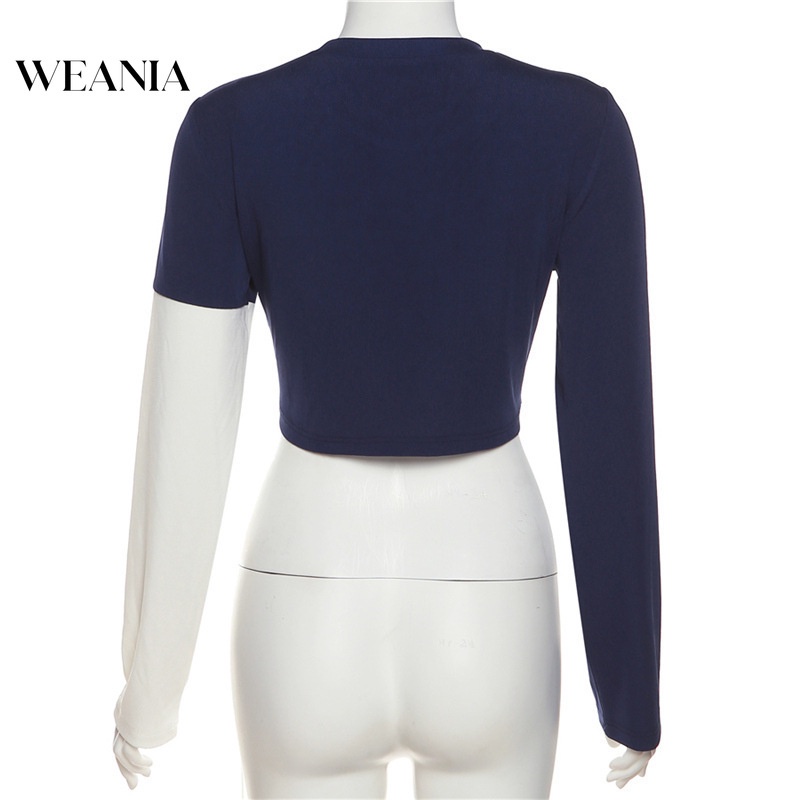 Áo Thun Tay Dài In Họa Tiết Khối Màu Sắc Thời Trang Mùa Thu Cho Nữ