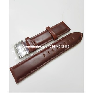 Dây da Dw SHEFFIELD màu nâu đỏ- dây da trơn