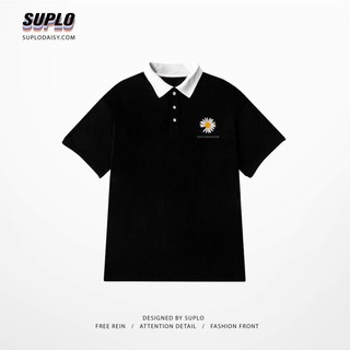 Áo Polo Phối Cổ Trắng Peaceminusone Hoa Cúc Độc Quyền