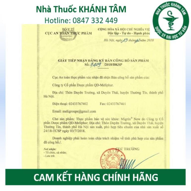 ! Migrin (Hộp 20 viên) - Giảm đau nửa đầu, migraine, thiếu máu não [mingrin] ! ! | BigBuy360 - bigbuy360.vn