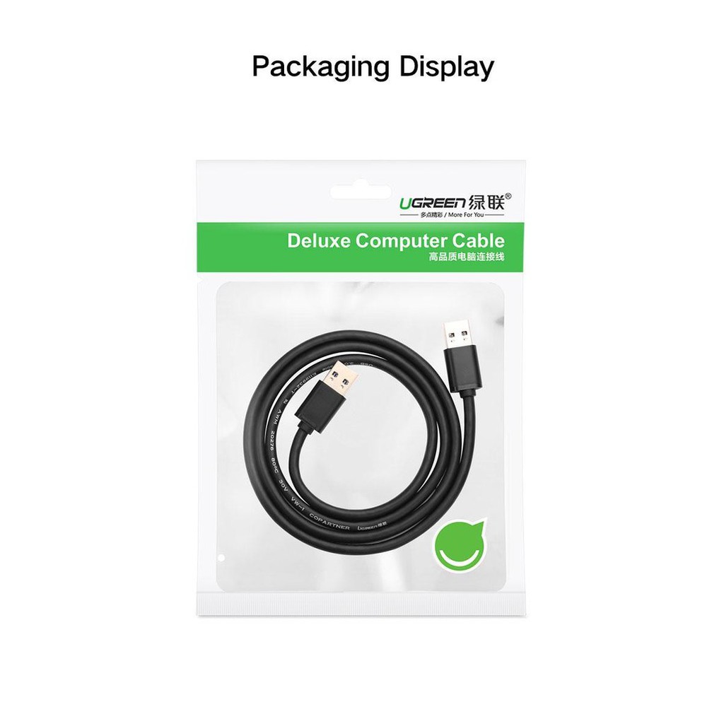 Cáp USB 2.0 hai đầu đực dài 2m cao cấp chính hãng Ugreen 10311