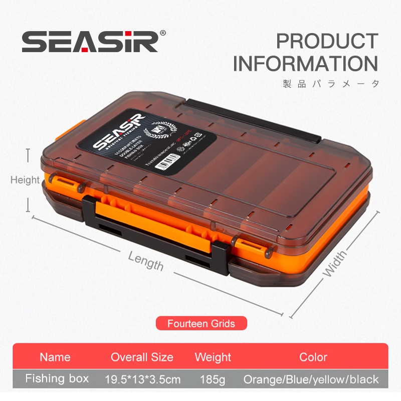 SEASIR Hộp Đựng Đồ Câu Cá Hai Mặt Hộp Nhựa Đựng Mồi Hộp Đựng Phụ Kiện Câu Cá Nhiều Ngăn