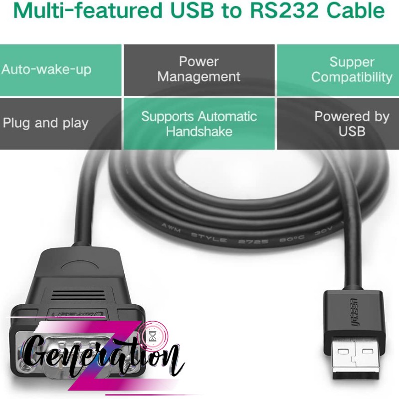 Cáp chuyển USB 2.0 ra RS232 Ugreen 30988 - Ugreen 30989