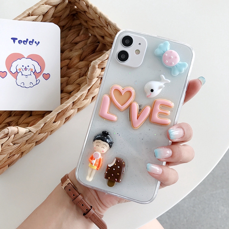 Ốp iphone - Ốp lưng 3d love ( hình nổi ) 6/6s/6plus/6splus/7/8/7plus/8plus/x/xs/xsmax/11/11proma - Awifi Case