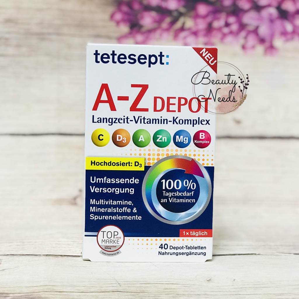 Viên uông vitamin tổng hợp A-Z DEPOT TETESEPT hộp 40 viên Hàng ĐỨC đủ bill