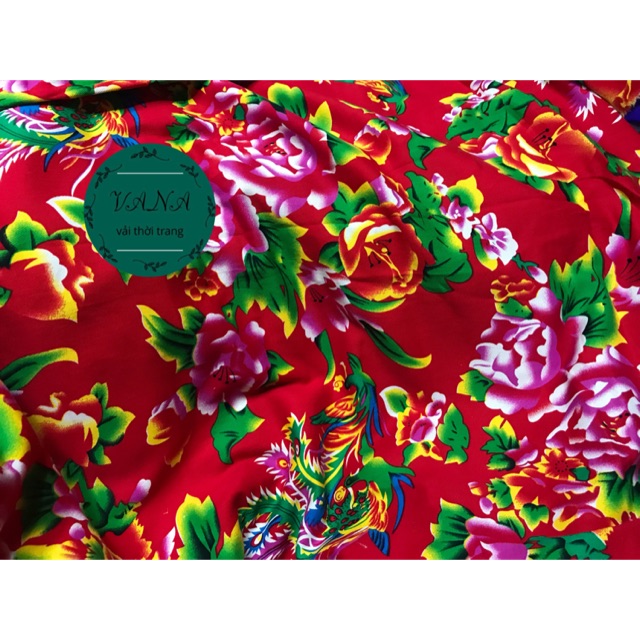 Vải thô con công