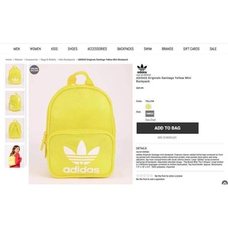 (Hàng chuẩn auth) Balo mini adidas vàng ba lá