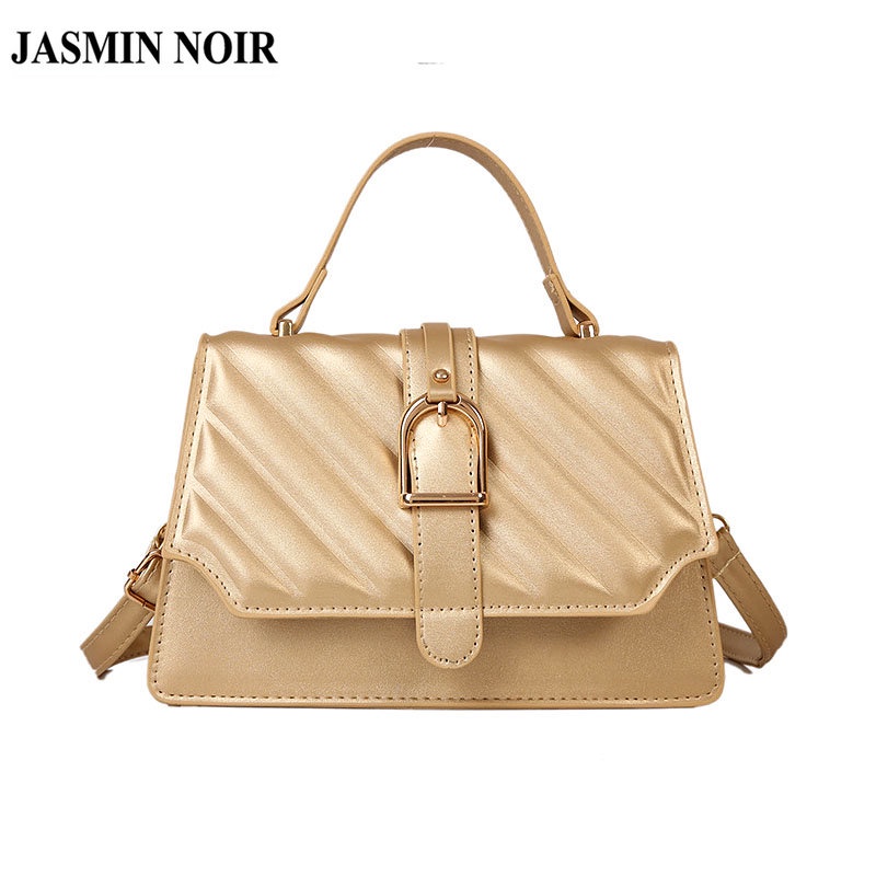 Túi Xách JASMIN NOIR Đeo Vai Có Khóa In Họa Tiết Sọc Dành Cho Nữ