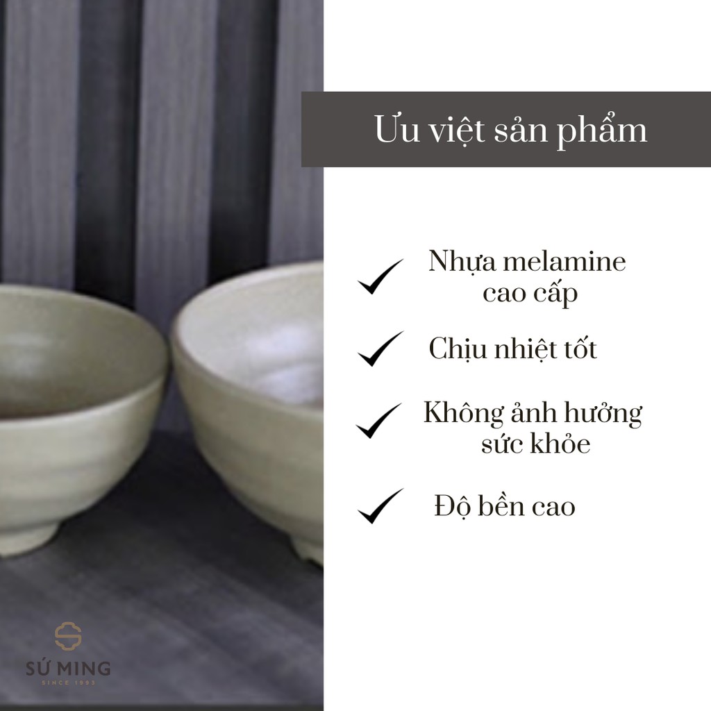 [Mã LIFE20KALL giảm 10% đơn 50K] Bát Ăn Mì, Phở, Bún Nâu Đá Nhựa Melamine Cao Cấp Dùng Trong Nhà Hàng, Quán Ăn