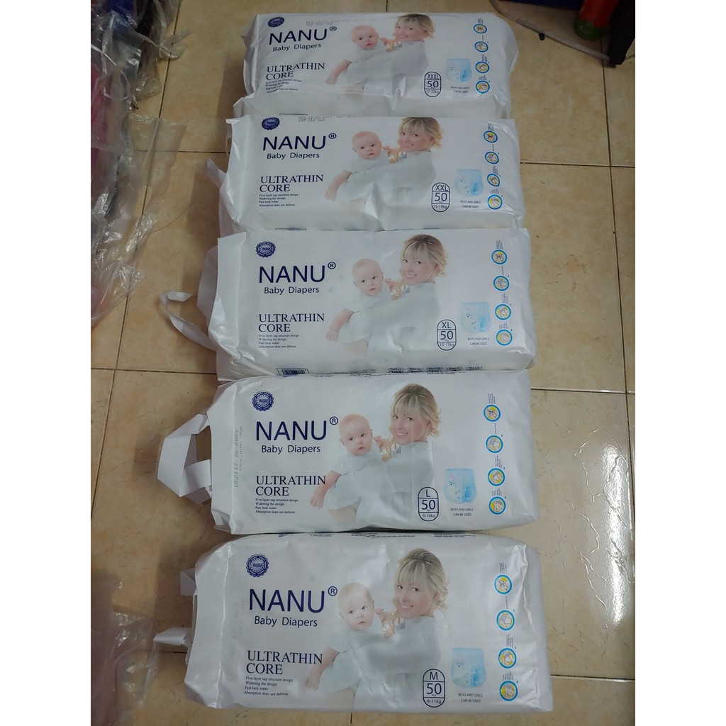 Bỉm Nanu combo 100m size M/L/XL/XXL/XXXL