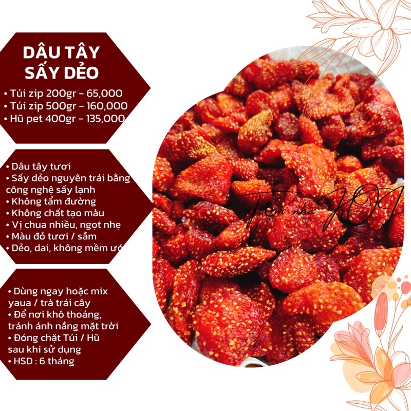 Dâu sấy dẻo / 200gr / 400gr / 500gr - Đặc sản Đà Lạt