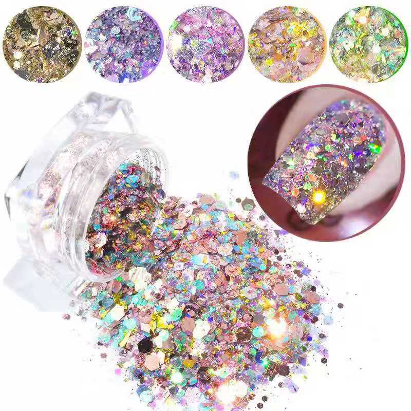 Hộp 12 màu Sequins Glitter đổi màu làm trang sức Handmade