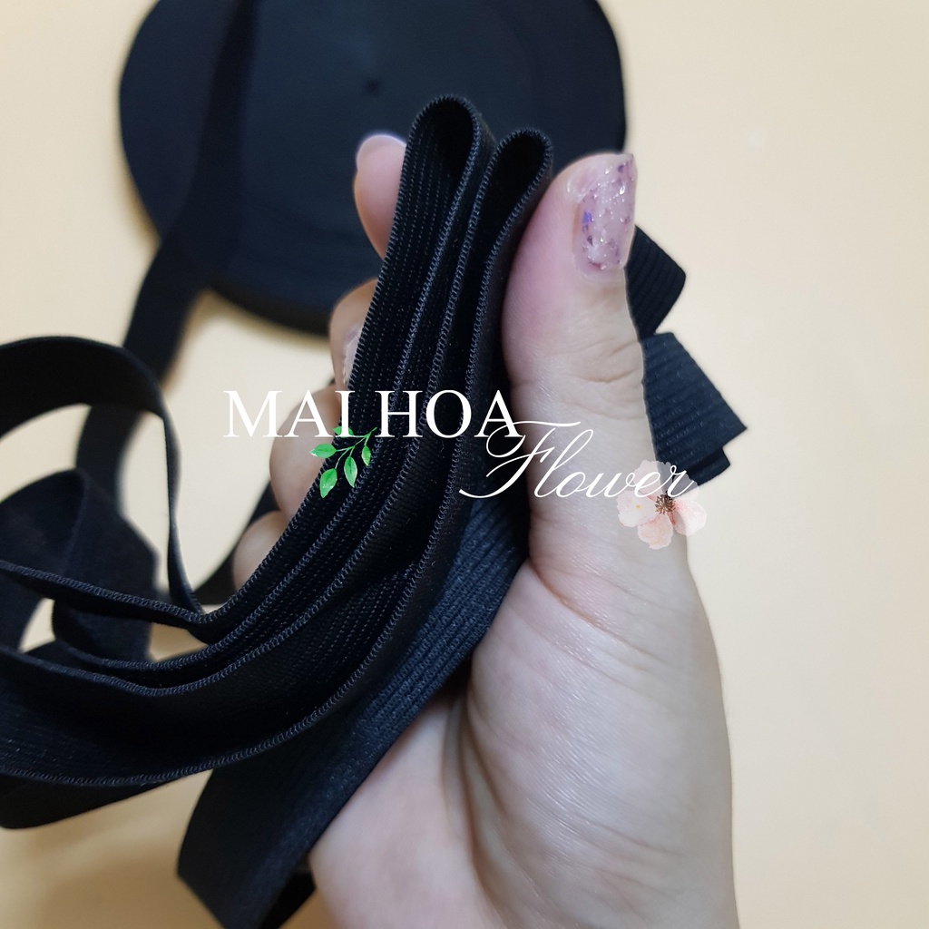 Dây thun quần đen 1.8cm chun may quần áo chất mỏng đanh dai giãn tốt Maihoaflower