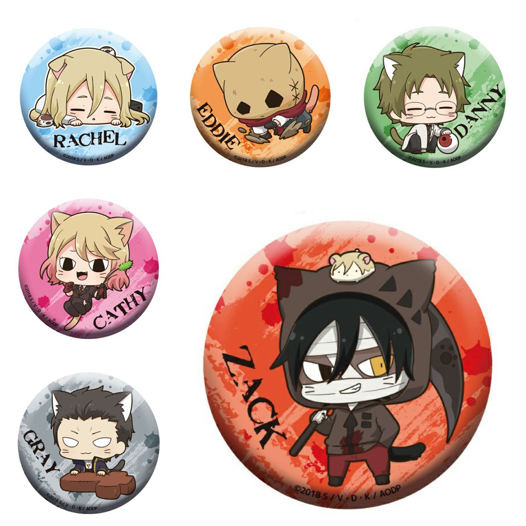 Combo 6 huy hiệu cài áo IN HÌNH Angels of death Thiên sứ sát nhân anime chibi dễ thương tiện lợi