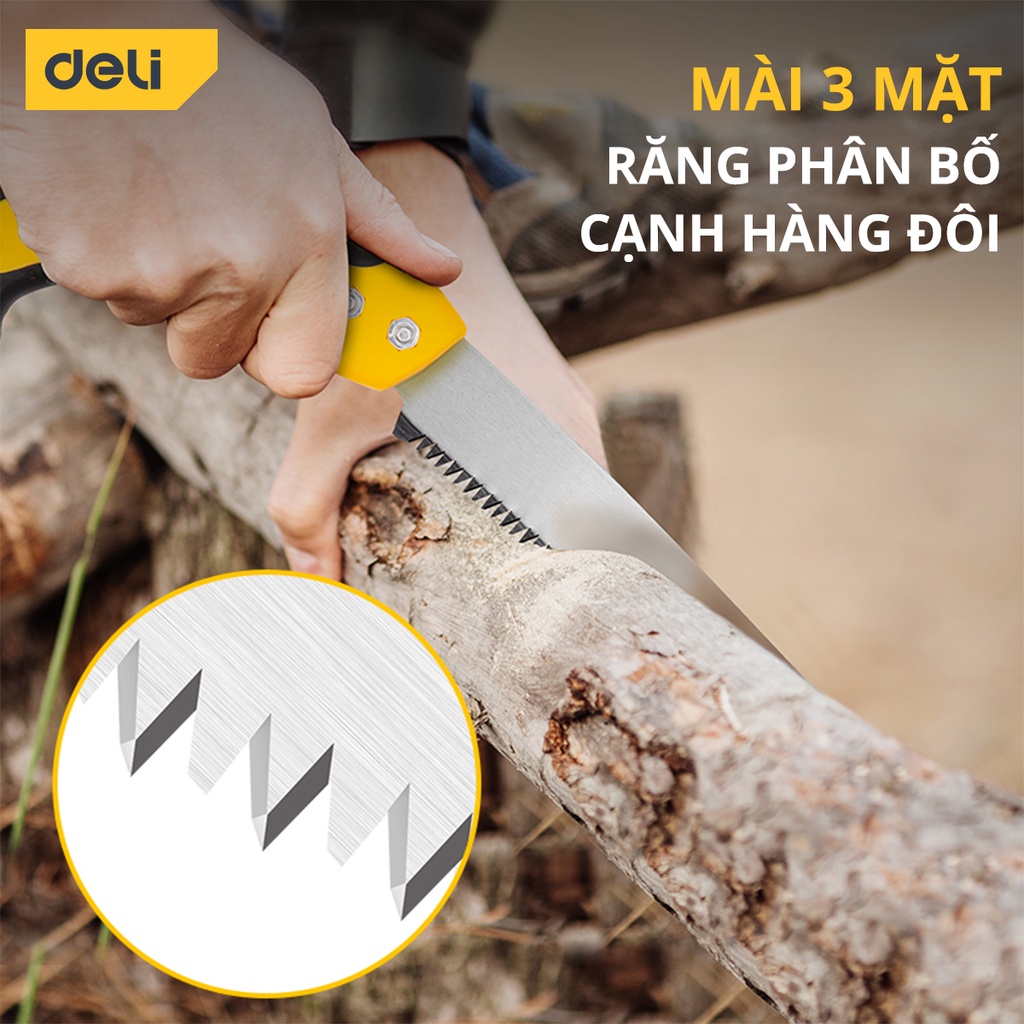 Cưa Cầm Tay Lưỡi Thẳng Deli Chính Hãng - Lưỡi Cưa Kim Loại Chắc Chắn, Sắc Bén - Bao Bảo Vệ An Toàn - DL580924