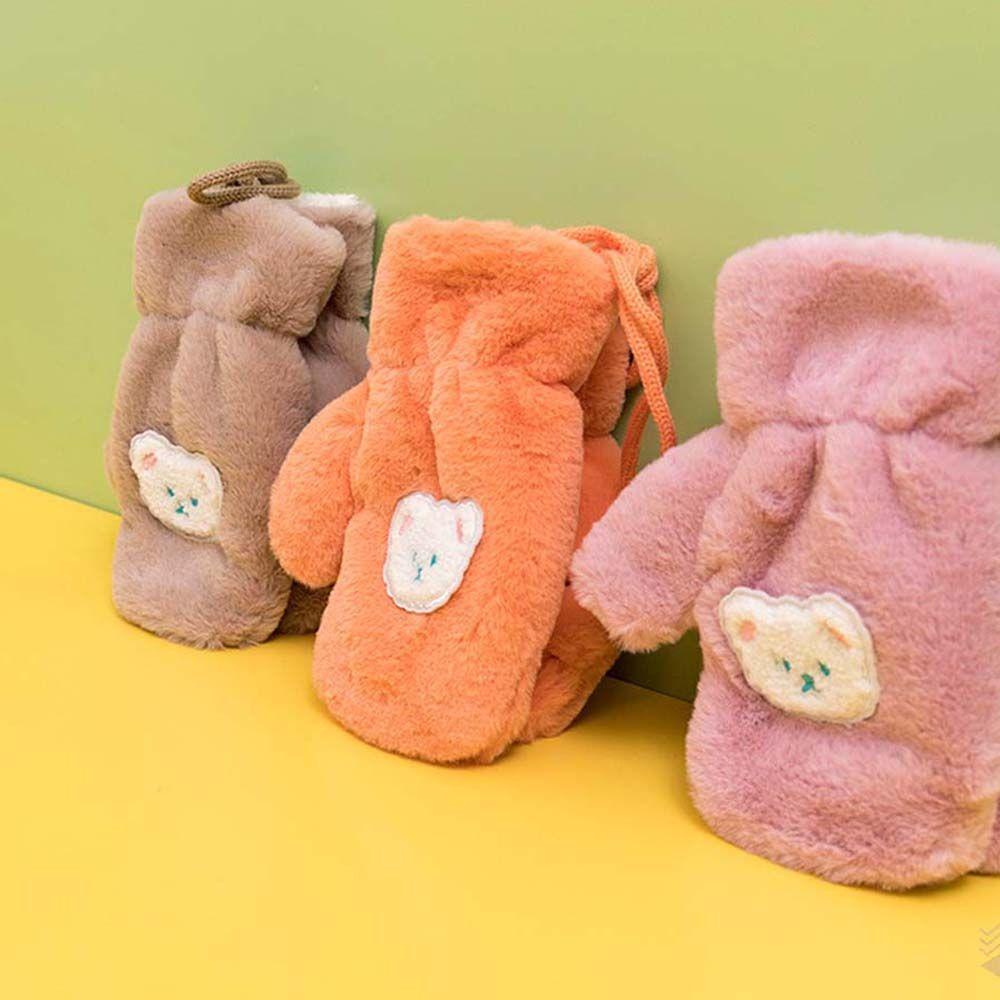 Găng Tay Lông Nhung Mềm Mại Hình Gấu Hoạt Hình Dễ Thương Cho Bé