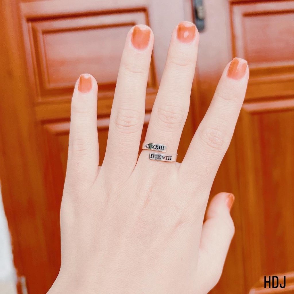 Nhẫn nữ, nhãn bạc nữ cá tính , khắc theo yêu cầu , sơn đen rất đẹp