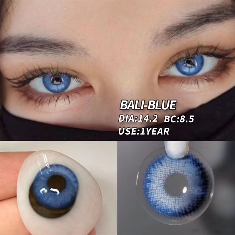 Cặp kính áp tròng EYESHARE tông màu xanh dương caribbean tùy chọn tự nhiên cao cấp thời trang