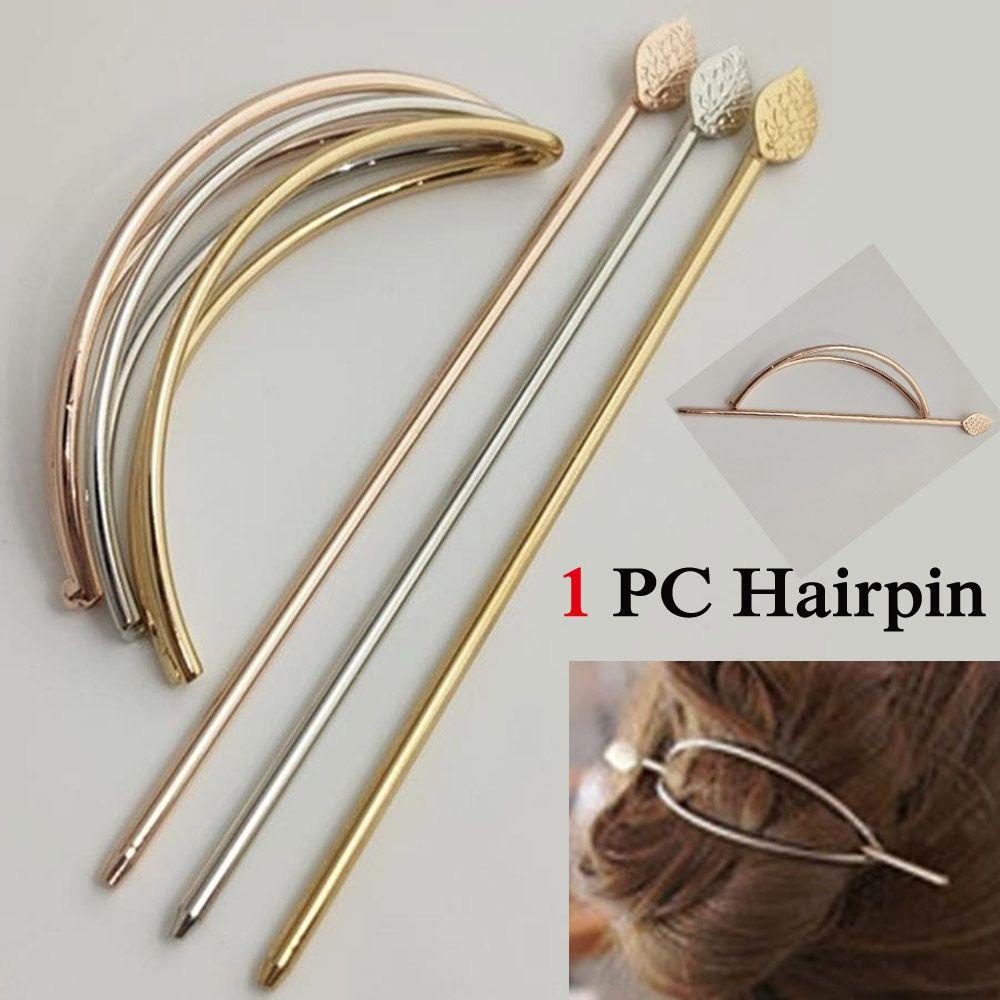 Kẹp Tóc Kim Loại Hình Oval Đơn Giản