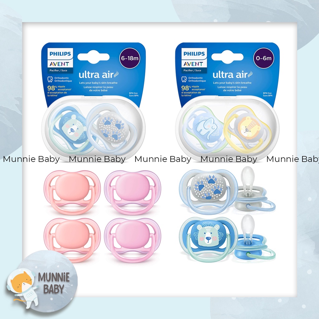 Ti giả Avent Ultra Air Thông Khí, Chỉnh Nha Cho Bé 0-6 tháng ; 6-18 tháng
