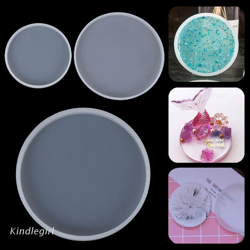 Set 3 khuôn silicone làm tấm lót ly hình tròn DIY