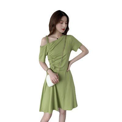 Đầm Ôm Một Mảnh Tay Lửng Hở Vai Phong Cách Hàn Quốc Thời Trang Mùa Hè Hàng Mới Dành Cho Bạn Nữ