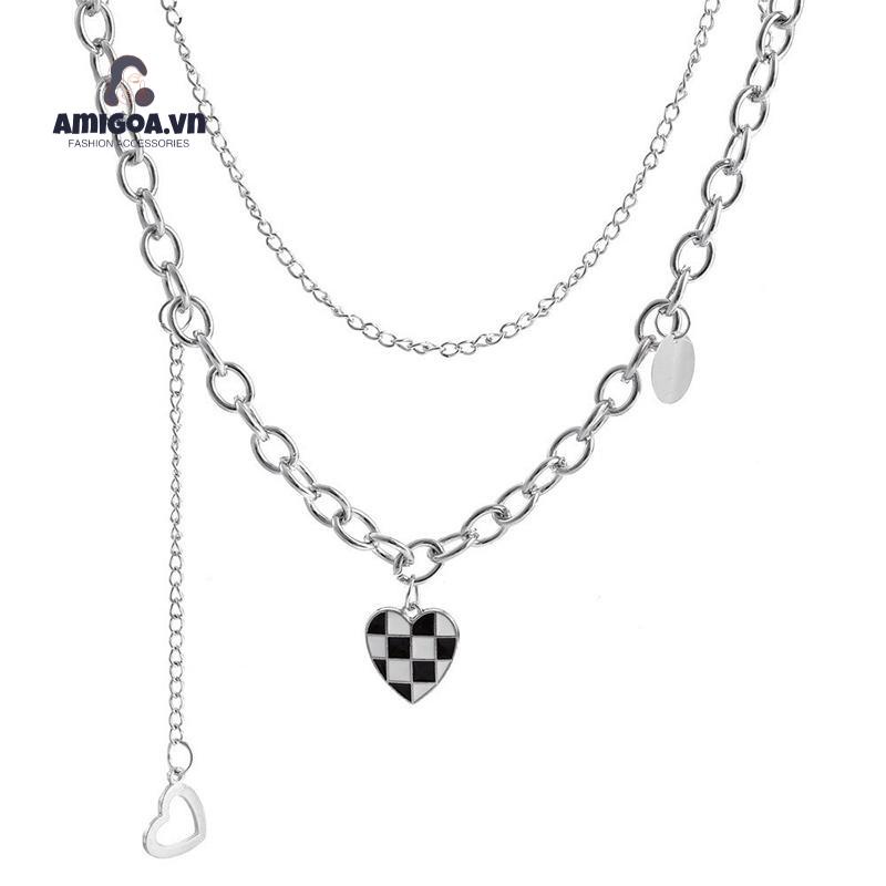 ✨✨Vòng cổ Dáng Dài Mặt Hình Bàn Cờ Độc Đáo Thời Trang