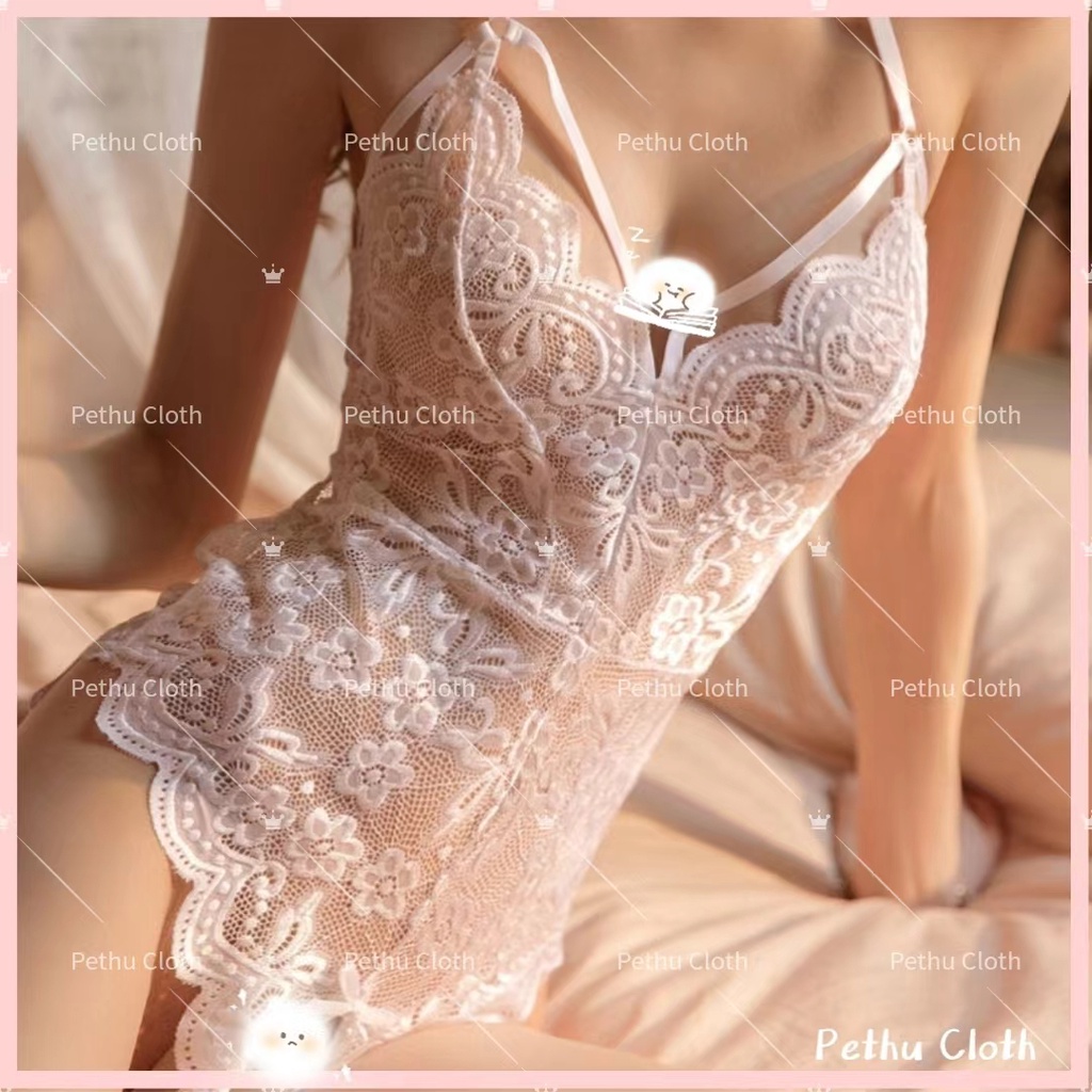 （Q1,HCM) Váy ngủ sexyBodysuit 2 dây xuyên thấu cao cấp Đầm mặc nhà gợi cảm quyến rũ 40-60kg--016
