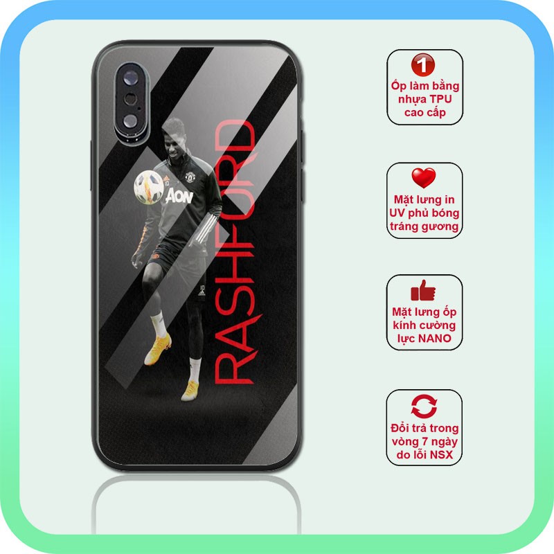 Ốp lưng Marcus Rashford đẹp màu đen nhám cầu thủ ManUtd iphone 6s/6/7/8 plus/x/xr/xs max/11 pro max/12 promax SPORT0010