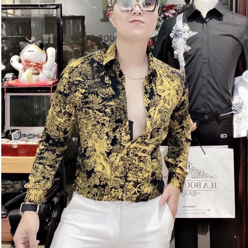 Áo Sơ Mi Nam Dài Tay, Sơ Mi Trắng, Họa Tiết, Chất Vải Lụa, Cá Tính, Trẻ Trung, Lịch Lãm _NUBA 07 tcs | BigBuy360 - bigbuy360.vn