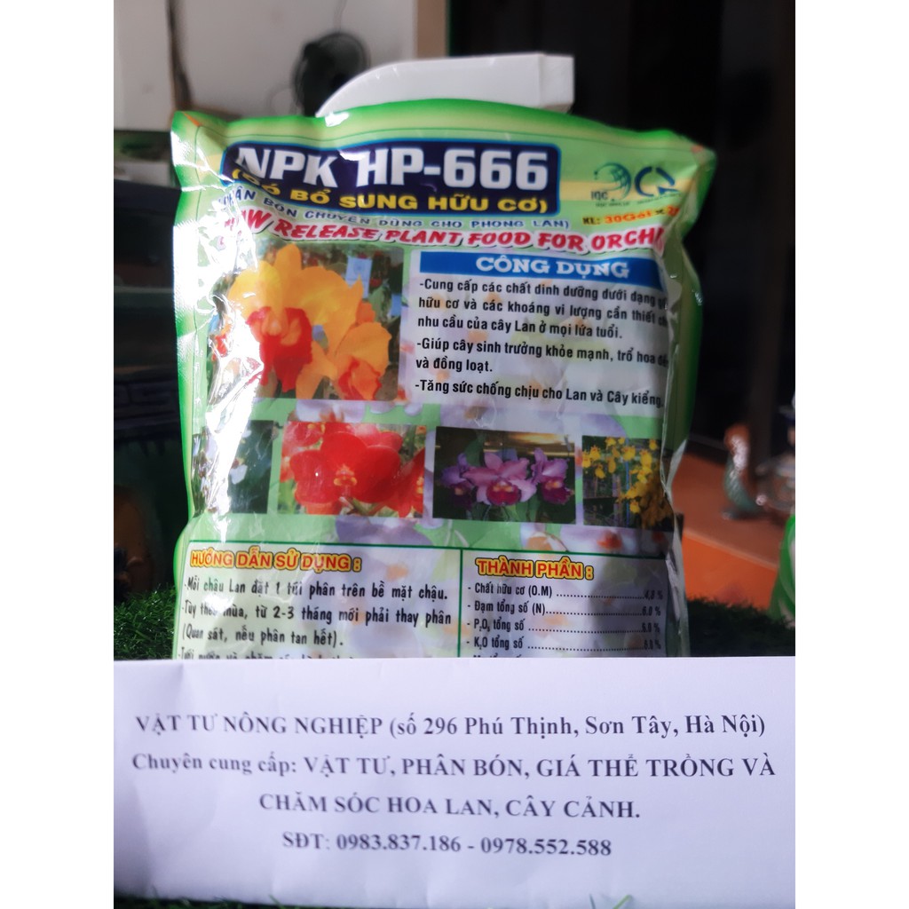 NPK HP-6666 (BỔ SUNG HỮU CƠ) PHÂN BÓN CHUYÊN DÙNG CHO HOA LAN.