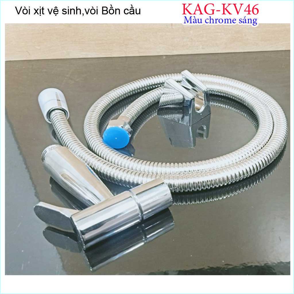 Vòi xịt vệ sinh nhà tắm Roca KAG-KV45, vòi xịt bồn cầu KAG-KV46 màu inox tia nước mạnh sử dụng tốt siêu bề