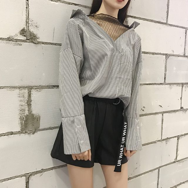 [có sẵn]Sơmi trễ vai kèm áo lưới_ULZZ9 | BigBuy360 - bigbuy360.vn