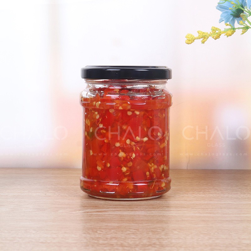 Hũ thuỷ tinh đựng yến chưng dáng tròn gân nắp thiếc 200ml ~ 280ml (Hàng loại #1, Hũ trơn, không in hình)